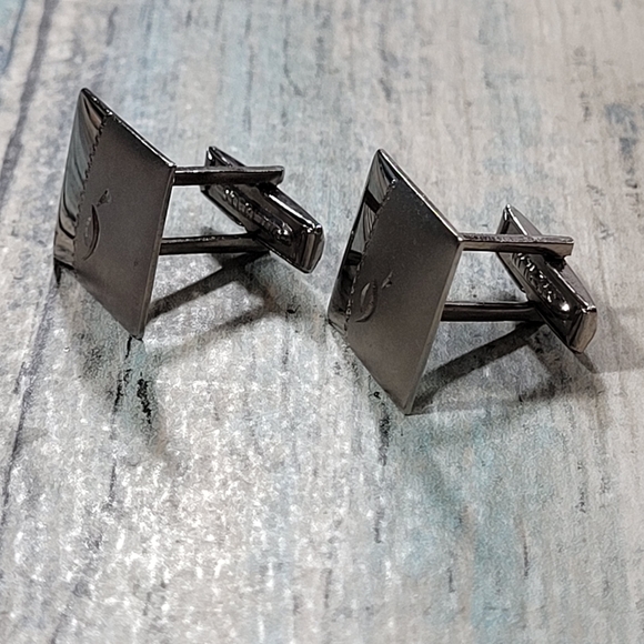 Sterling Square Cuff Links. - Picture 3 of 10